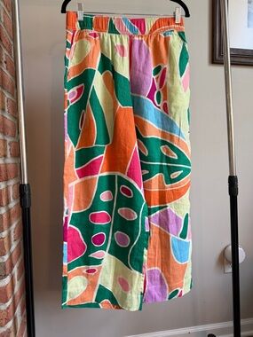 Christian Siriano Linen Wide Leg Palazzo Pants